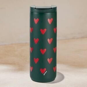 Starbucks 2026 Valentines Heart Green & Red Stainless Steel 16oz Bottle Tumbler